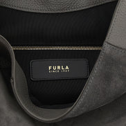 Furla Gray Calfskin Shoulder Bag