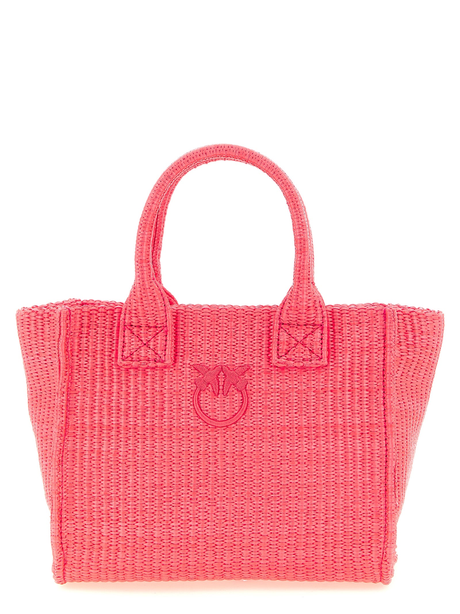 Τσάντα tote PINKO φούξια από πολυπροπυλένιο  