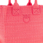 Τσάντα tote PINKO φούξια από πολυπροπυλένιο  