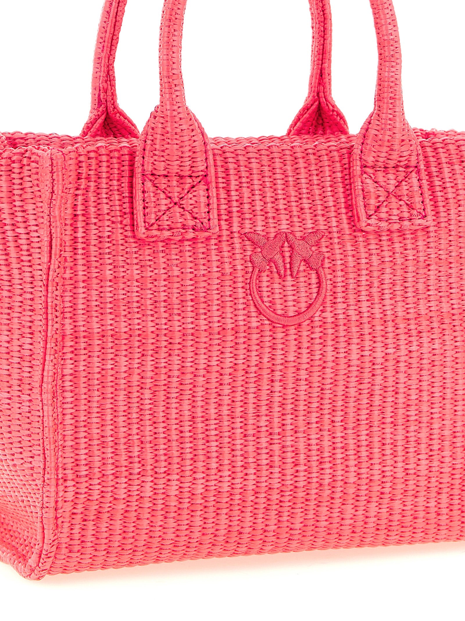 Τσάντα tote PINKO φούξια από πολυπροπυλένιο  