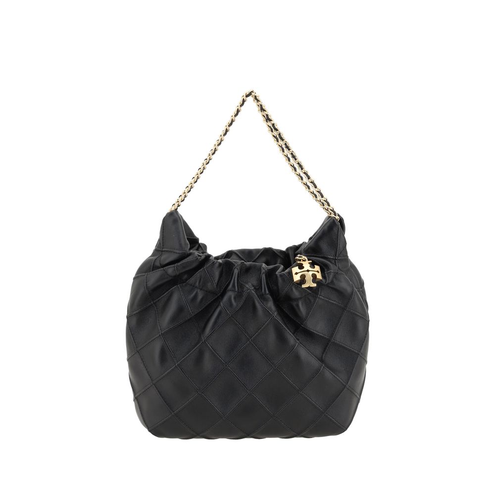 Tory Burch Black Calf Leather Bos Taurus Shoulder Bag