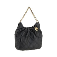 Tory Burch Black Calf Leather Bos Taurus Shoulder Bag