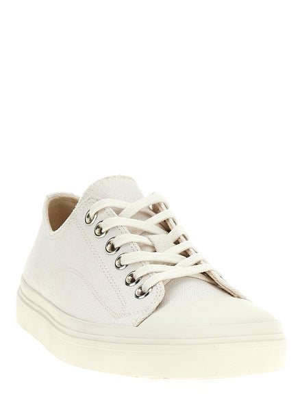Moschino White Cotton Low Top Sneakers