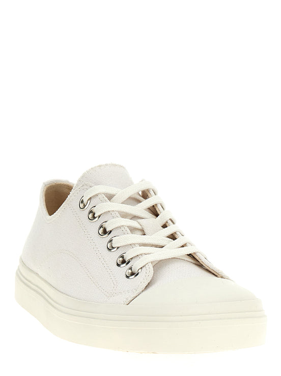 Moschino White Cotton Low Top Sneakers