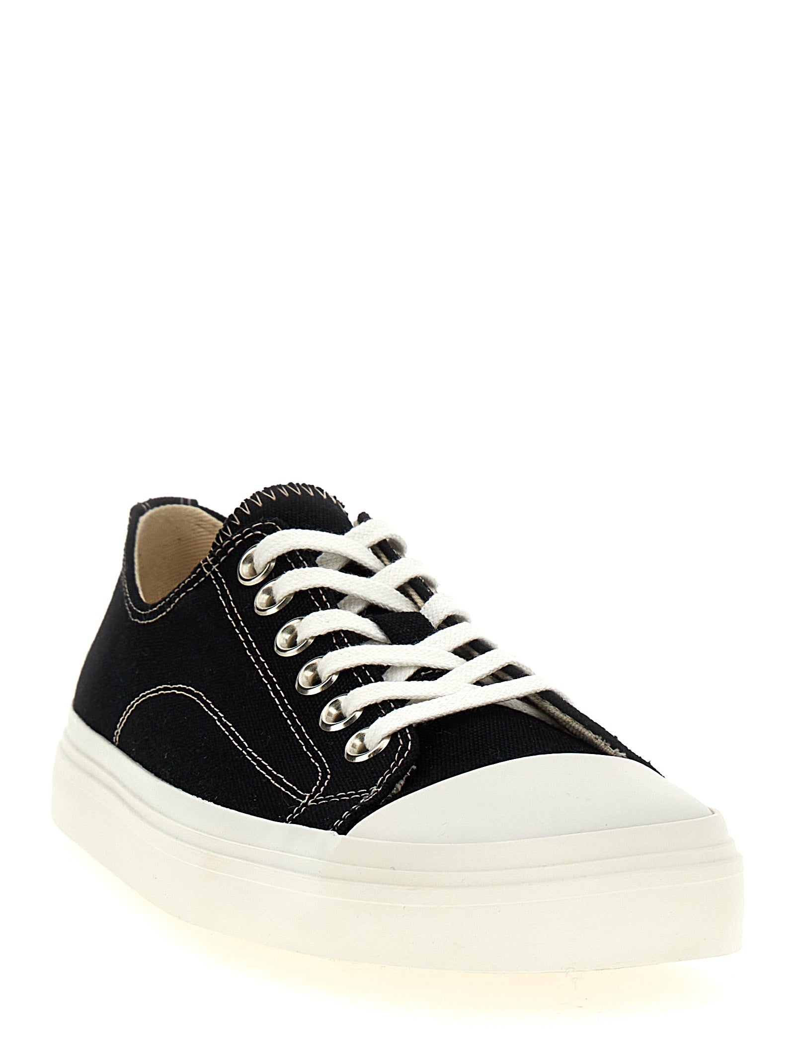 Moschino Black Cotton Low Top Sneakers