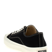 Moschino Black Cotton Low Top Sneakers