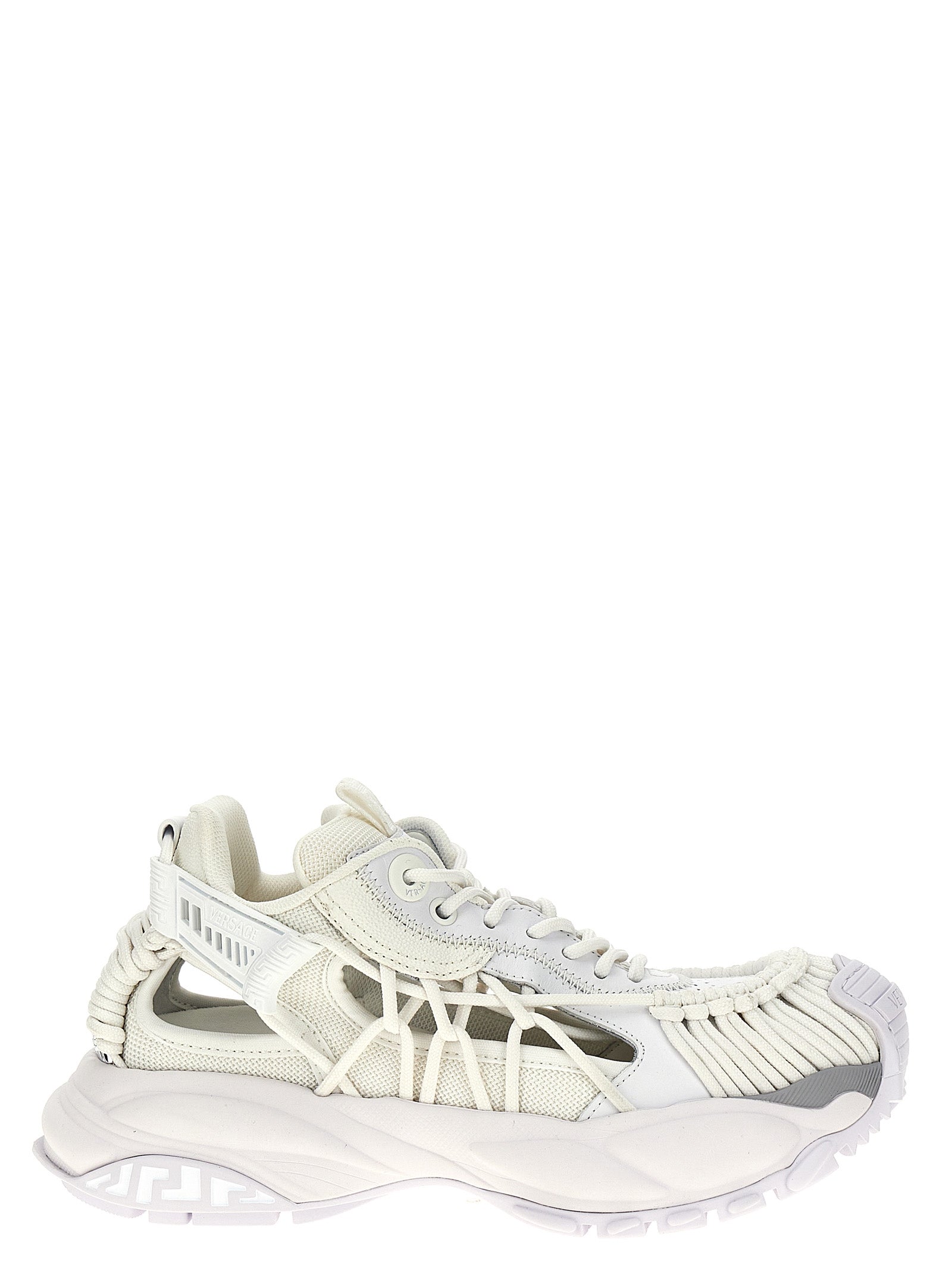 Versace White Calfskin Athletic Sneakers