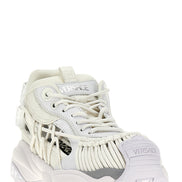 Versace White Calfskin Athletic Sneakers