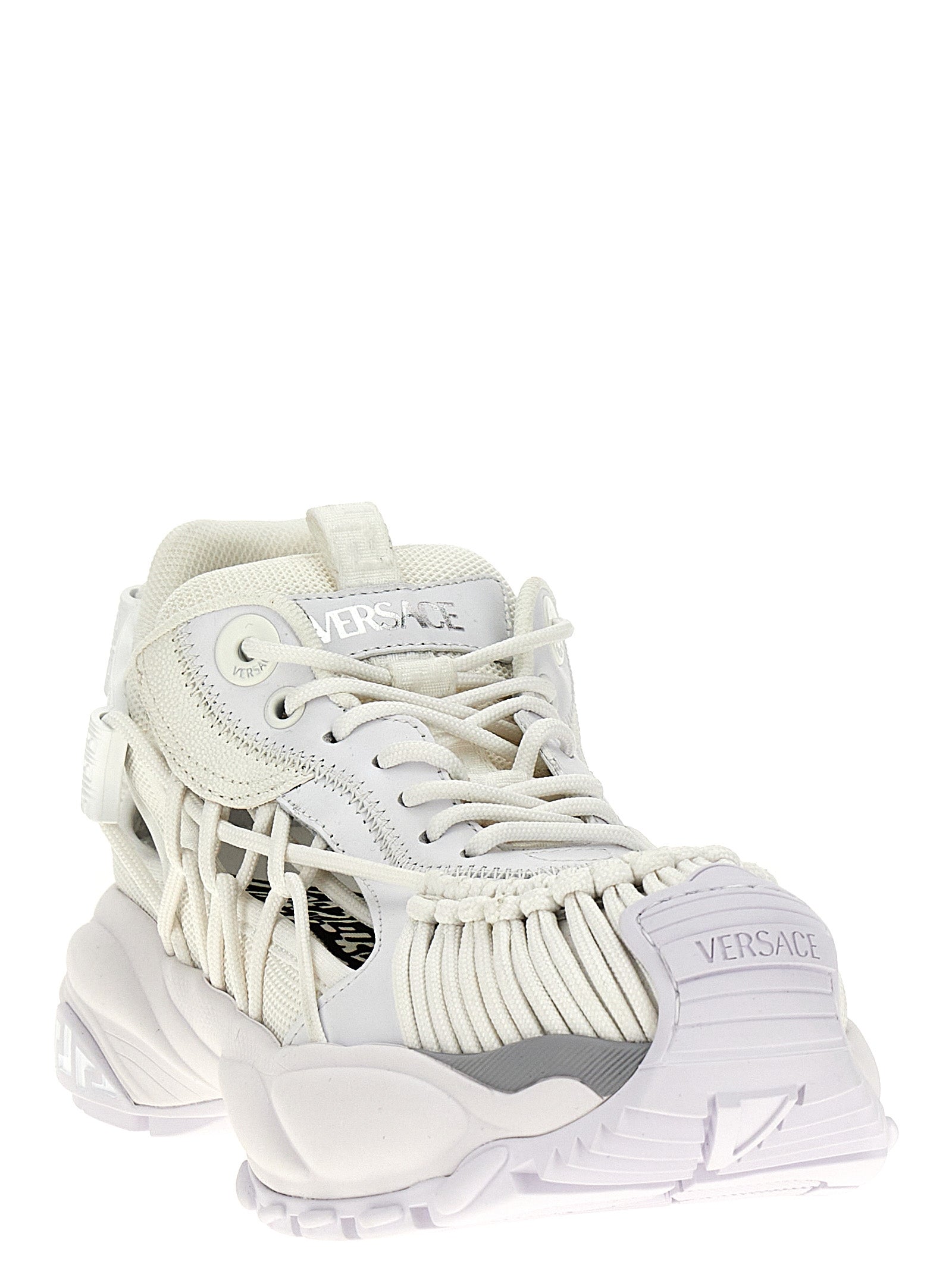 Versace White Calfskin Athletic Sneakers