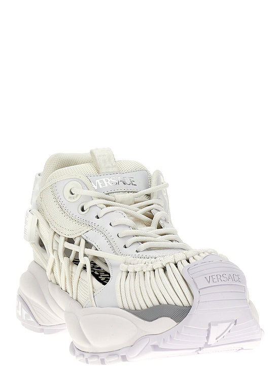 Versace White Calfskin Athletic Sneakers