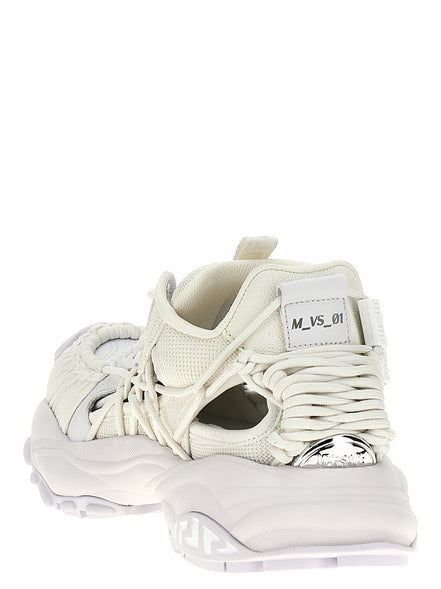 Versace White Calfskin Athletic Sneakers