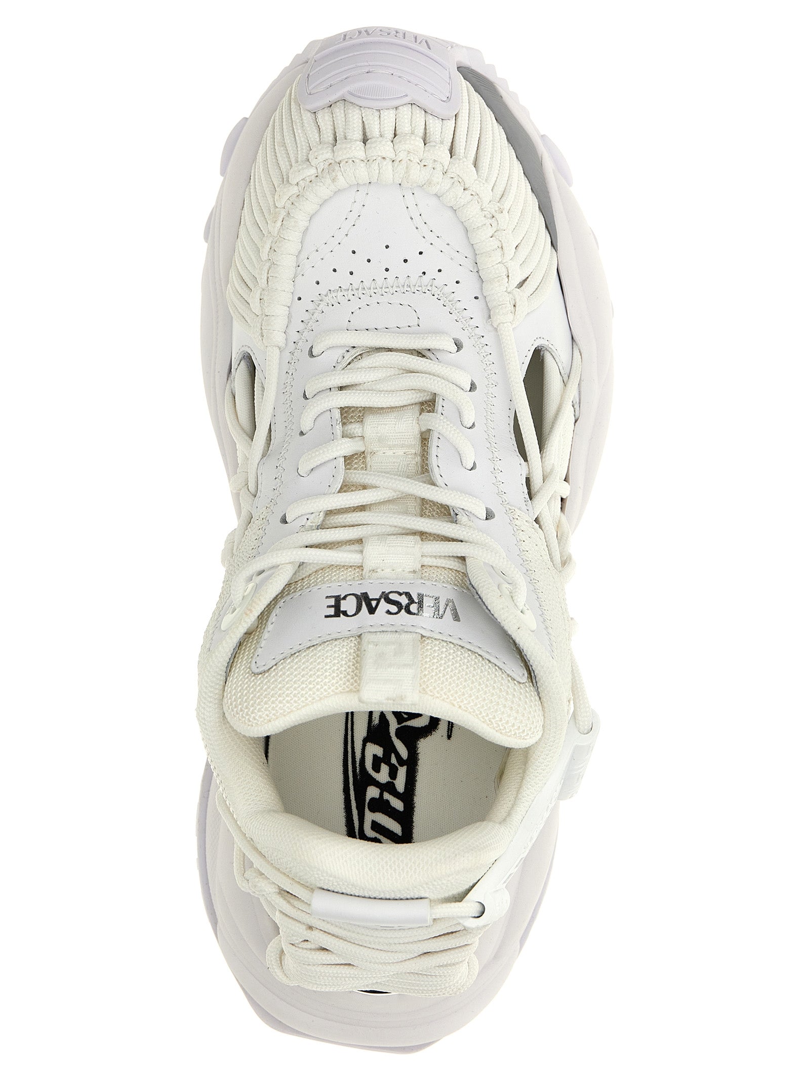 Versace White Calfskin Athletic Sneakers