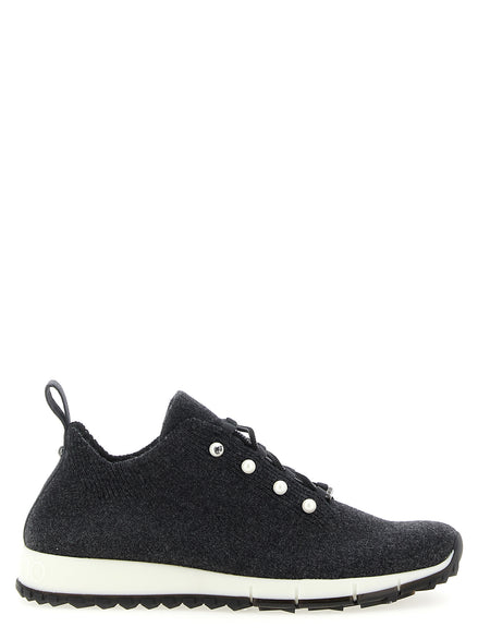 Jimmy Choo Black Tencel Low Top Sneakers