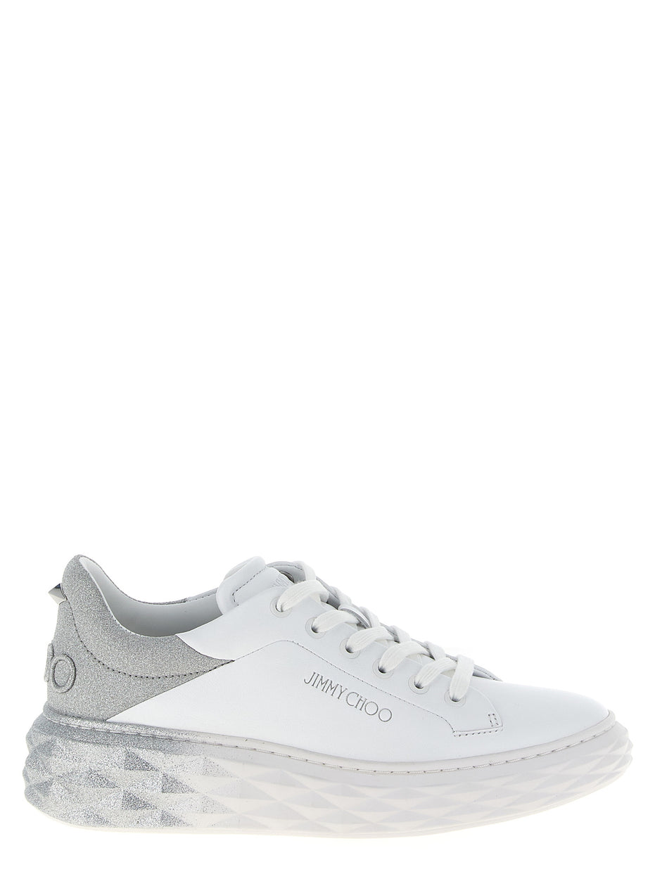 Jimmy Choo Silver Leather Chunky Sneakers