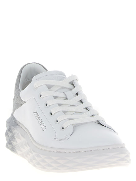 Jimmy Choo Silver Leather Chunky Sneakers