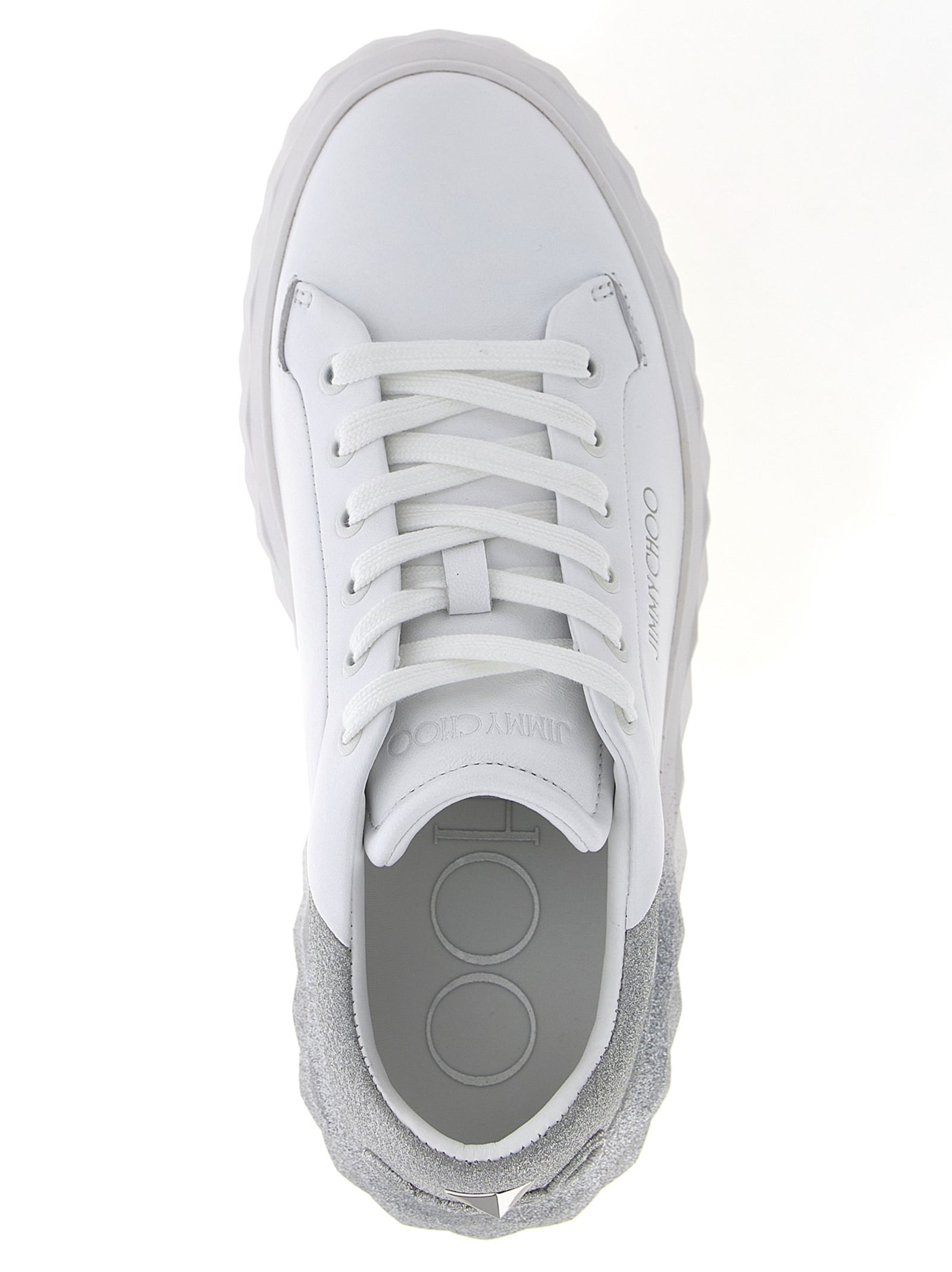 Jimmy Choo Silver Leather Chunky Sneakers