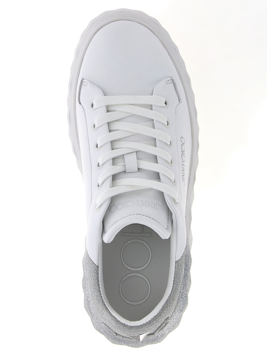 Jimmy Choo Silver Leather Chunky Sneakers