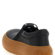 Μαύρα chunky αθλητικά παπούτσια Moschino από δέρμα