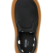 Μαύρα chunky αθλητικά παπούτσια Moschino από δέρμα