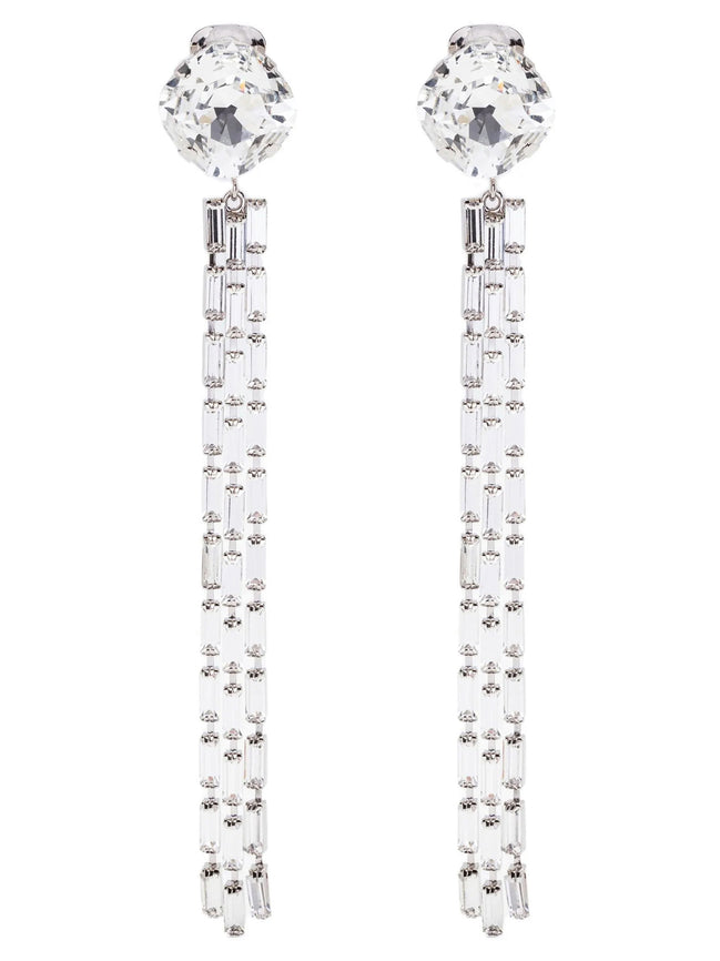 Alessandra Rich Silver Glass Earrings