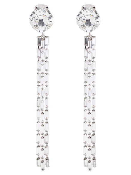 Alessandra Rich Silver Glass Earrings