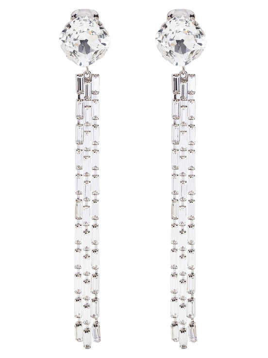 Alessandra Rich Silver Glass Earrings