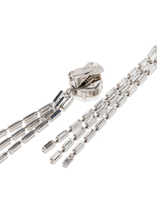 Alessandra Rich Silver Glass Earrings