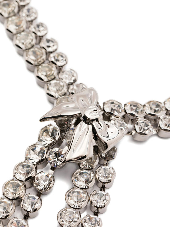 Alessandra Rich Silver Glass Necklace