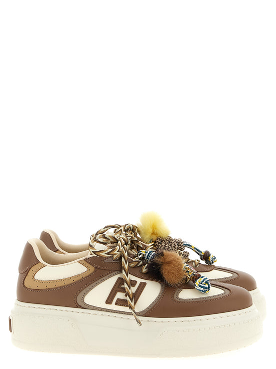 Fendi Multicolor Calfskin Platform Sneakers
