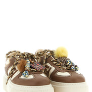 Fendi Multicolor Calfskin Platform Sneakers