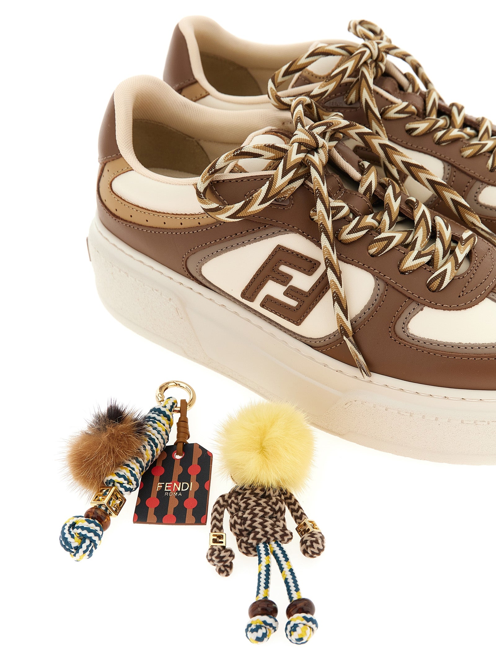 Fendi Multicolor Calfskin Platform Sneakers