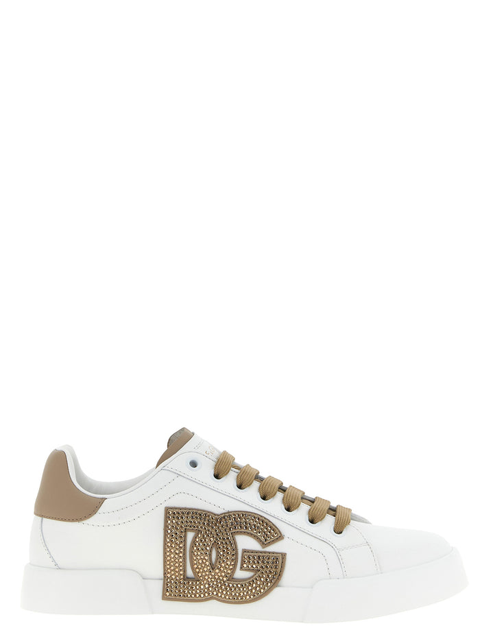 Dolce & Gabbana Beige Calfskin Sneakers