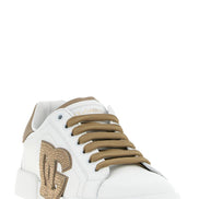 Dolce & Gabbana Beige Calfskin Sneakers