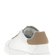 Dolce & Gabbana Beige Calfskin Sneakers