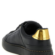 Balmain Black Lamb Leather Low Top Sneakers