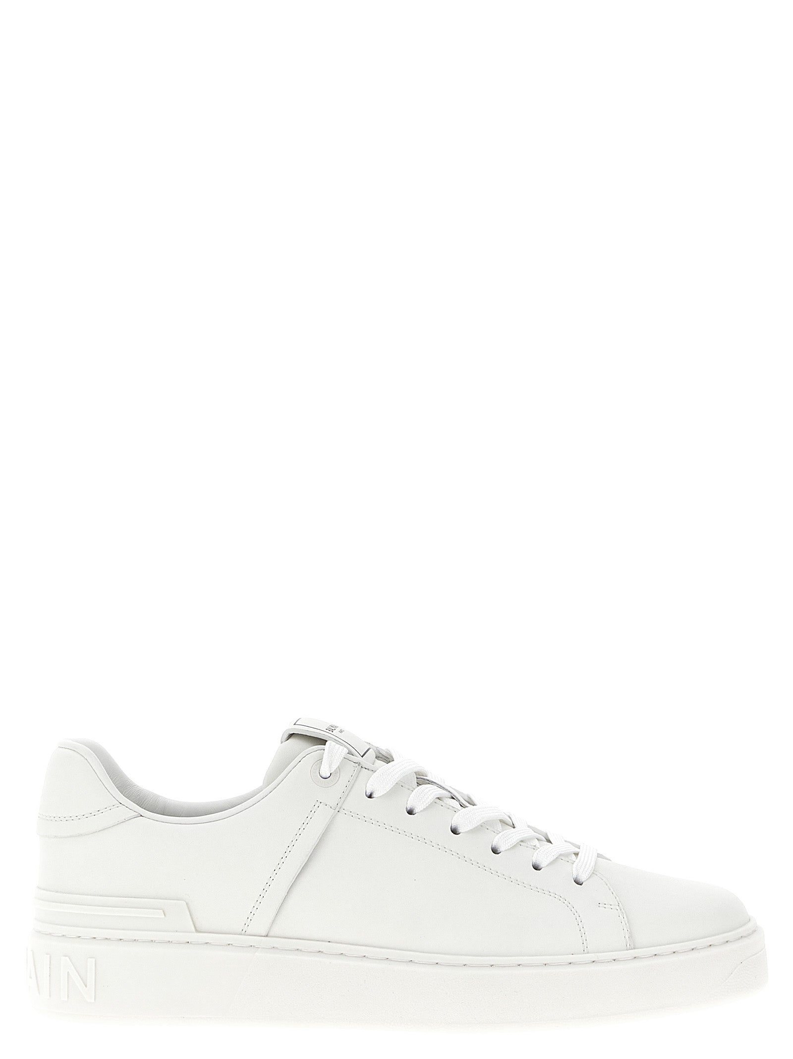 Balmain White Calfskin Low Top Sneakers