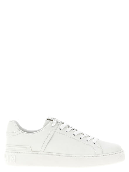 Balmain White Calfskin Low Top Sneakers