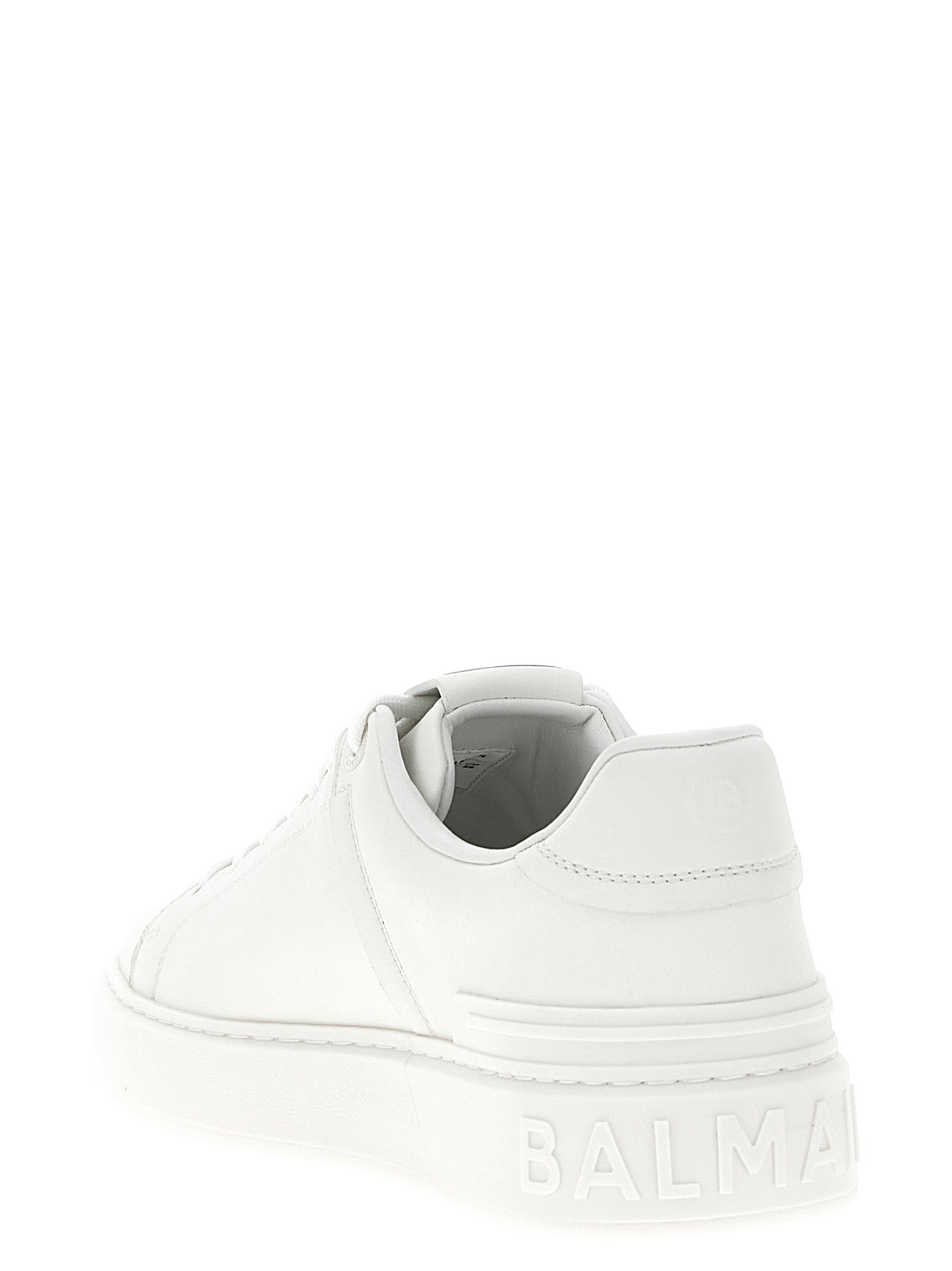 Balmain White Calfskin Low Top Sneakers