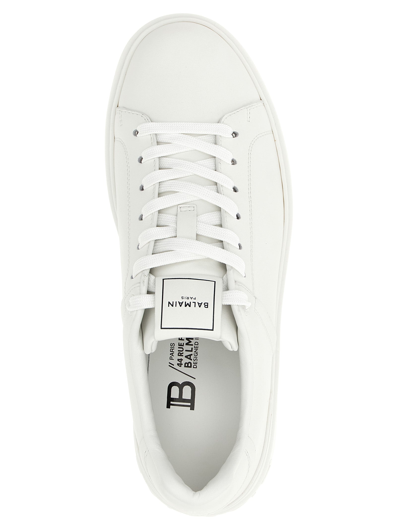 Balmain White Calfskin Low Top Sneakers