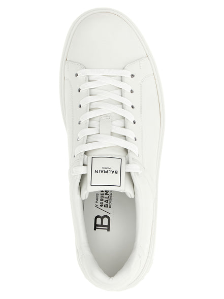 Balmain White Calfskin Low Top Sneakers