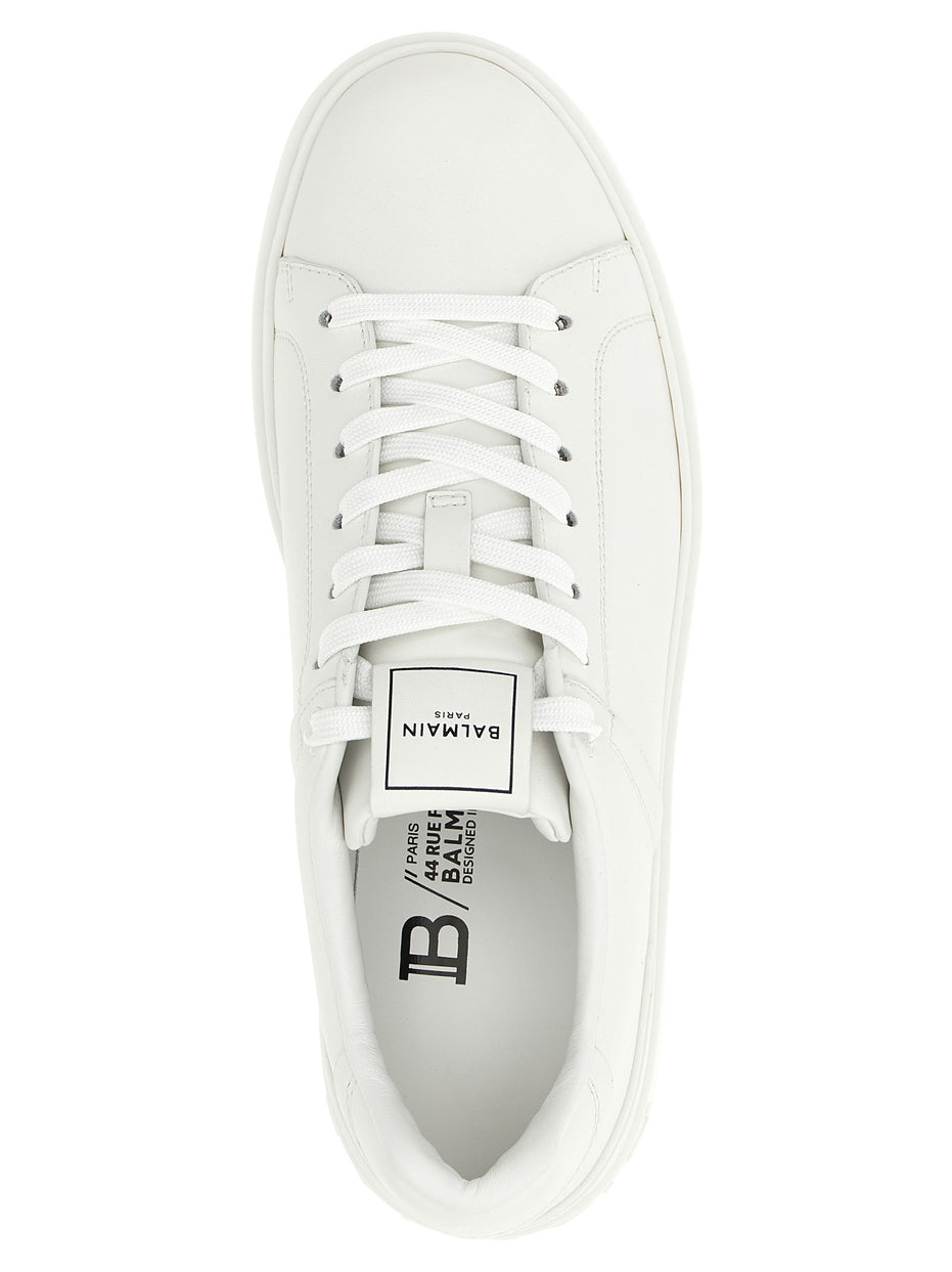 Balmain White Calfskin Low Top Sneakers