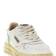 Autry White Goatskin Chunky Sneakers