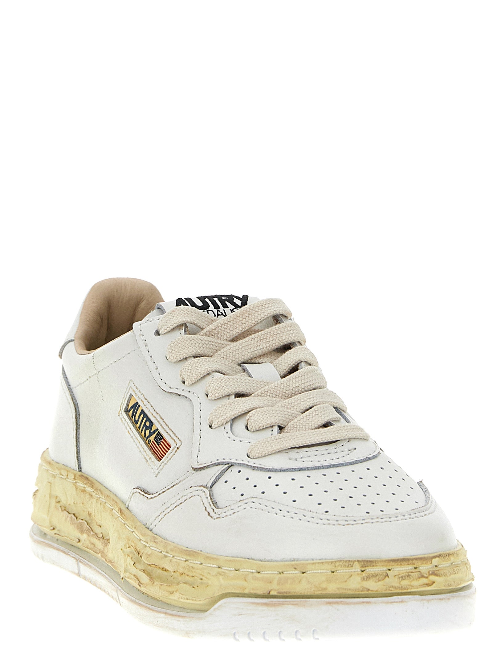 Autry White Goatskin Chunky Sneakers
