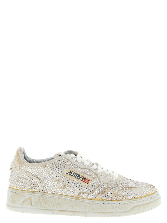 Autry Beige Cowhide Chunky Sneakers