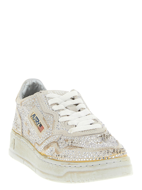 Autry Beige Cowhide Chunky Sneakers