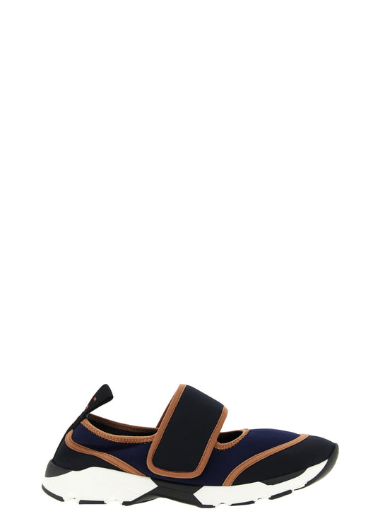 Marni Blue Polyamide Low Top Sneakers