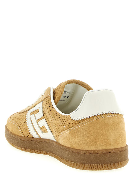 Balmain Beige Calfskin Low Top Sneakers