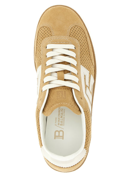 Balmain Beige Calfskin Low Top Sneakers