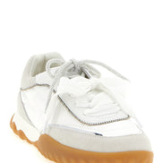 PINKO White Calfskin Athletic Sneakers