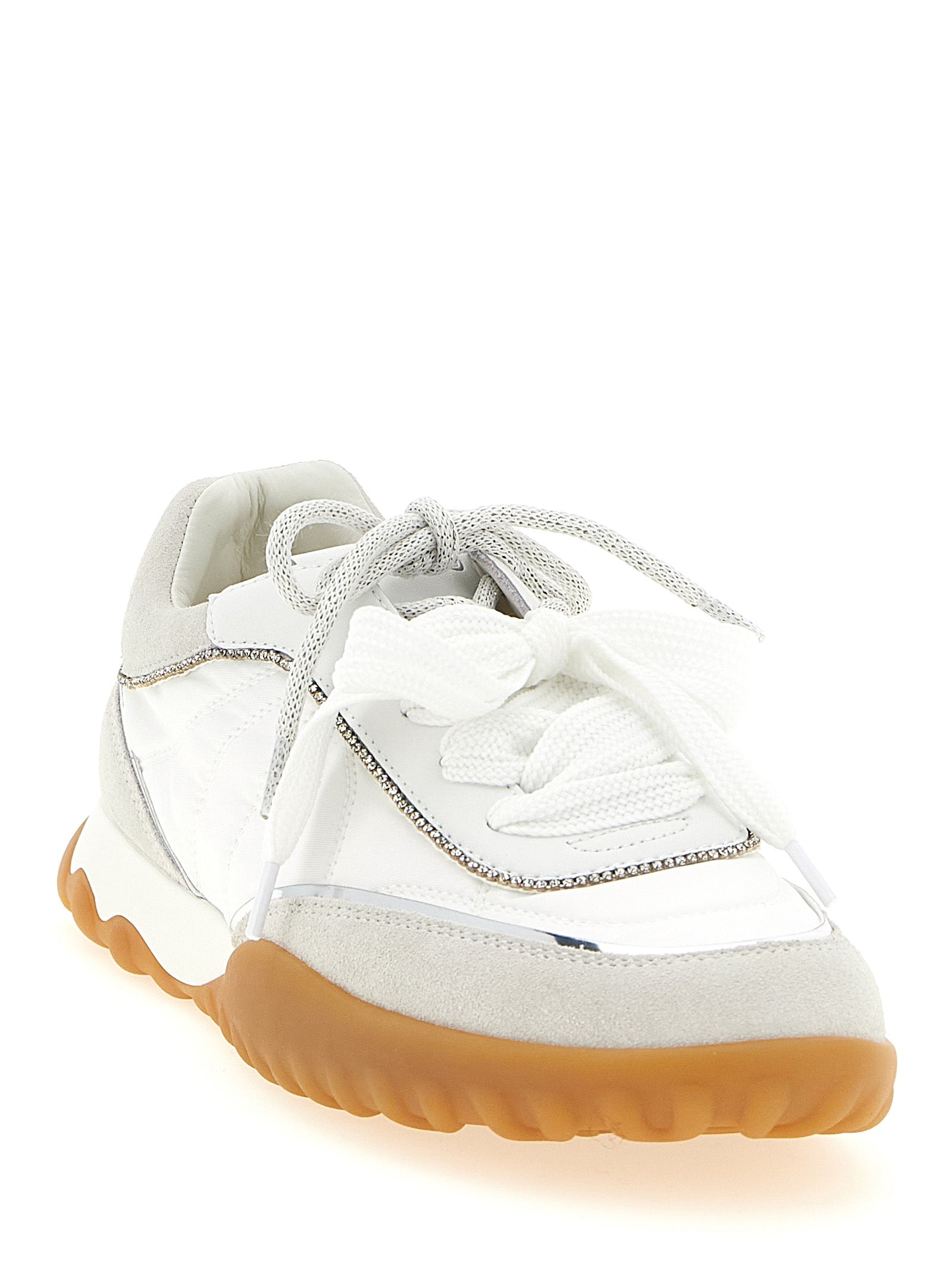 PINKO White Calfskin Athletic Sneakers